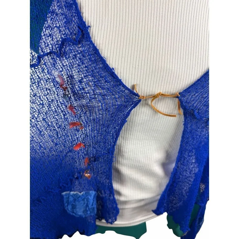 Nordstrom blue artistic scarf wrap